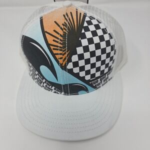 HYP Trucker Hat Mens 60CM White Surf‎ Graphic Checkerboard Snapback Cap